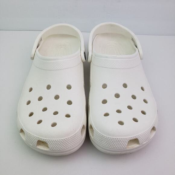 Crocs Classic Mens Size 11 White Slip On Casual Comfort Clog Shoes 10001 - Picture 4 of 11